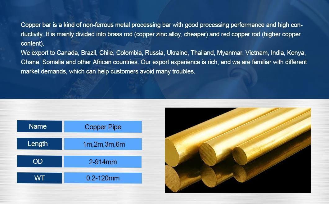 C12200 C18980 Edge Closing 99.9% 99.95% C10100 Copper Rod 8mm Brass Rod Copper Round Bar
