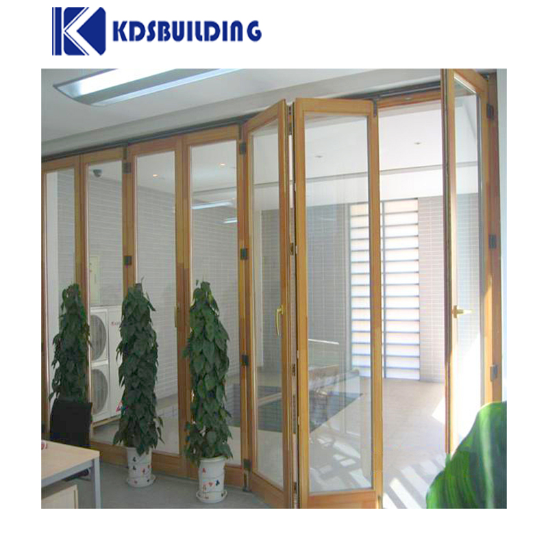KDSBuilding China Factory Cheap Price Simple Teak Wood Front Folding Door Design