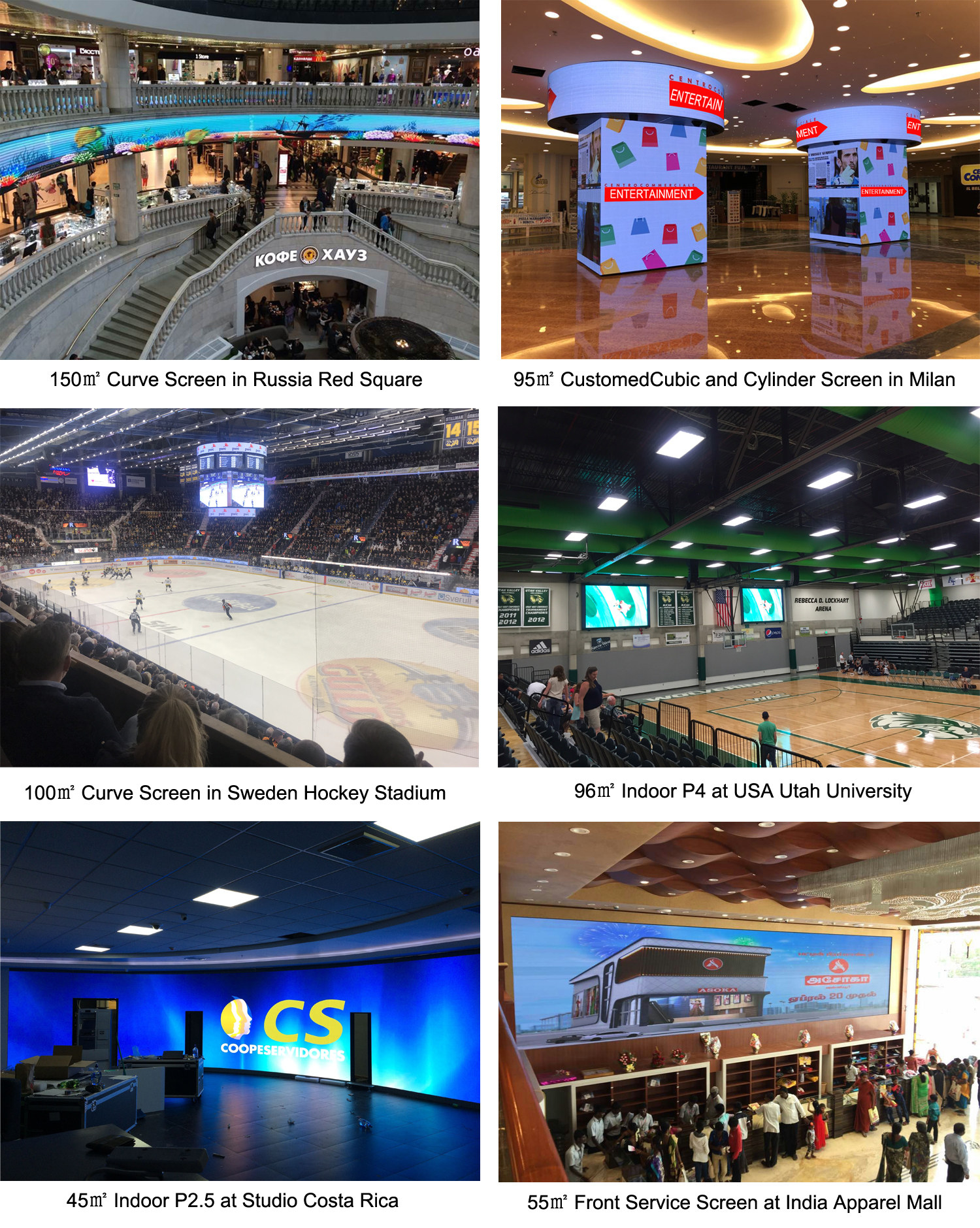 IP31 Rated Network Control Indoor Fixed LED Display P2.6 LED Screen For Mall Advertising