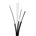 Low Friction LSZH Sheath FTTH Flat Fiber Optic Cable With Dropping Messenger