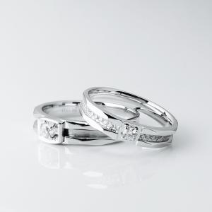 China Anniversary Party Grooved 18k Matching Wedding Bands wholesale