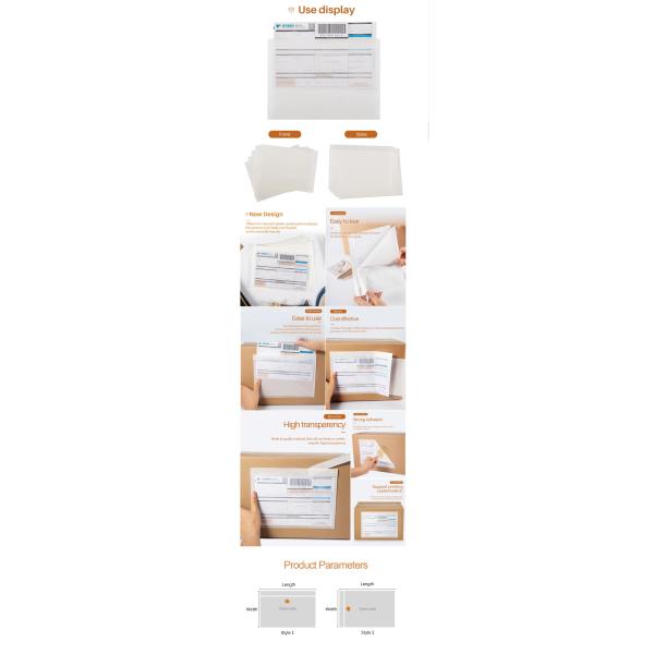 Biodegradable Invoice Enclosed Envelope Translucent Packing List Enclosed Pouches