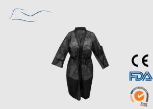 China Women Disposable Kimono Robe Black Color Long Sleeves Opening Cuffs Type wholesale