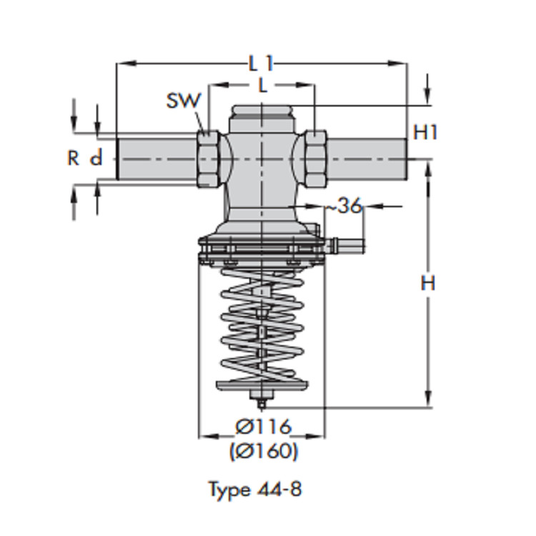 PN 25 Grade Pressure Reducing Valve Excess Pressure Valve For Liquids / Air