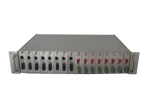 China Auto Identify Single Power Rack Mount Fiber Media Converter 19 Inch Standard 2U 16 Slots wholesale