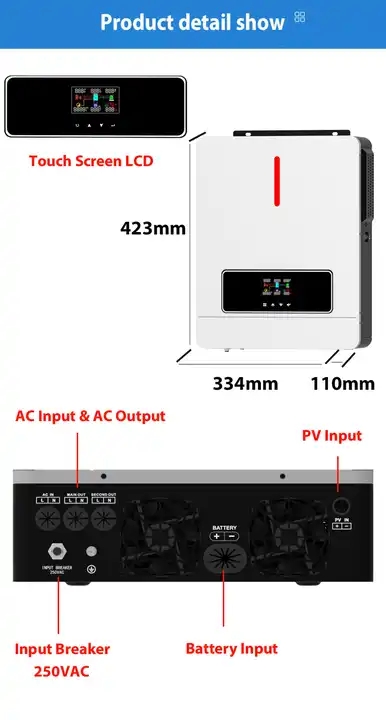 3.6Kw 6.2Kw Hybrid Solar Inverter Hybrid Solar Inverter Spare Parts Technology Wholesale Price Solar Power Inverter
