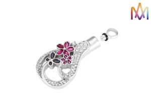 China Copper Material Flower Pattern Cremation Urn Necklace Charms wholesale