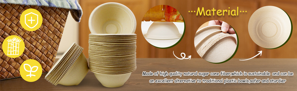 Made of high quality natural sugar cane fiber