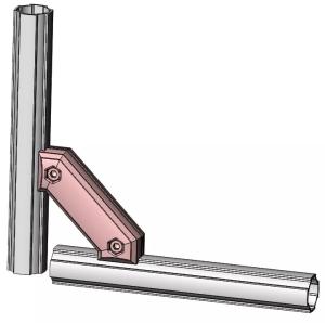 China 45 Degree Double Side Aluminum Tubing Joints AL - 4 Diagonal Brace Pipe Connector wholesale