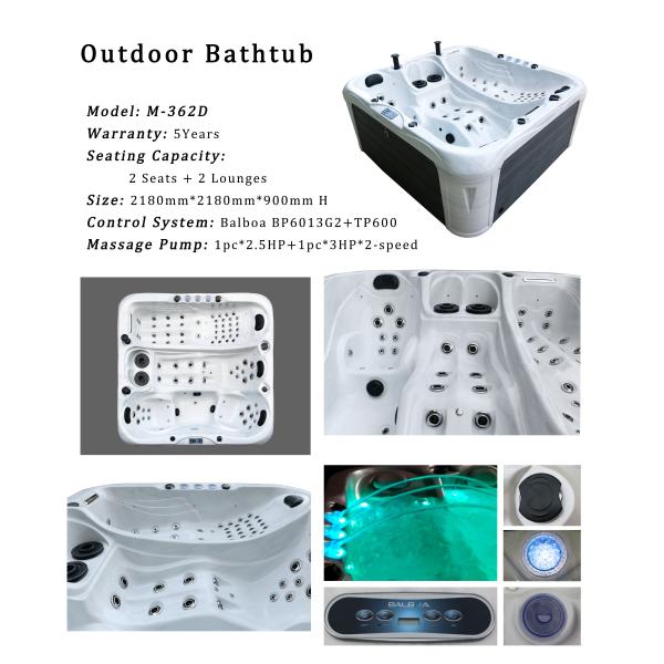 High Quality 4 Persons Outdoor Spa Hot Tub Spas Bubble Bathtub For Massage