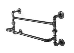 China Casting Industrial Pipe Coat Rack Fixture Set For Kitchen / Bath Hanging wholesale