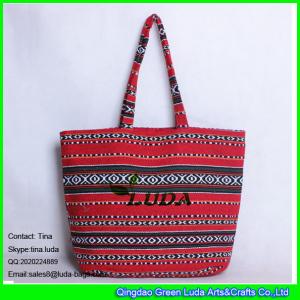 China LUDA 2016 hot saling sadu fabric bags red cotton canvas enthic beach bag wholesale
