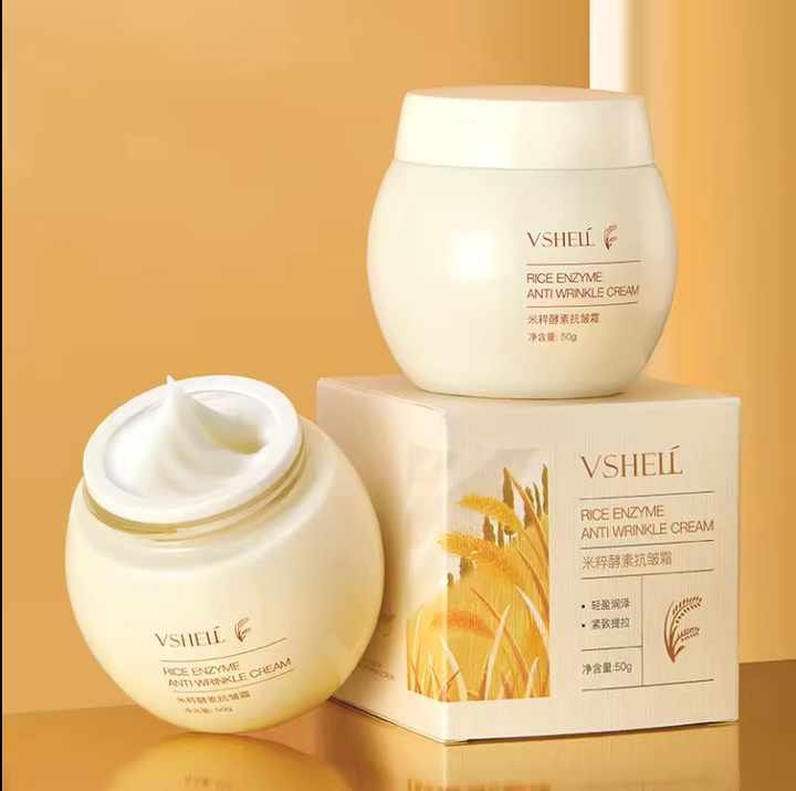 Korean Moisturizing Day and Night Dry Skin Cream Natural Rice Whitening Face Cream