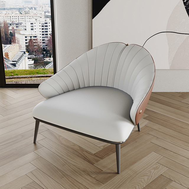 75cm Leisure Leather Lounge Chair Hotel Furniture Wooden Lounge Chair