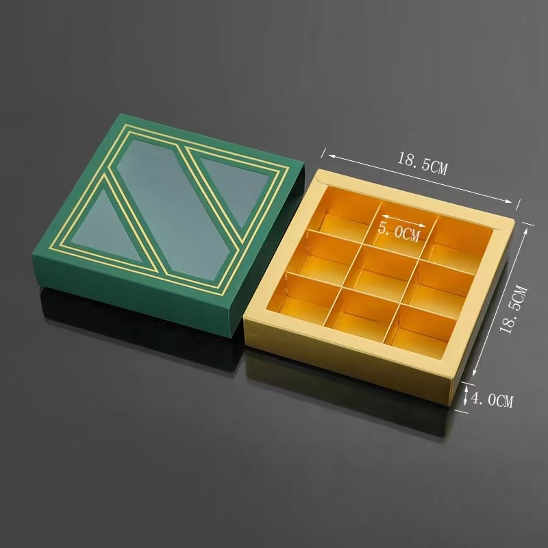 Luxury Chocolate Food Packaging Box With Window CMYK/Pantone Printing 8 9 12 Grid Fold