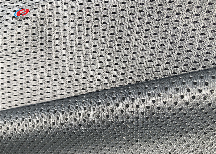 Big Hole Black Sportswear Mesh Fabric , Stretched Athletic Apparel Fabric