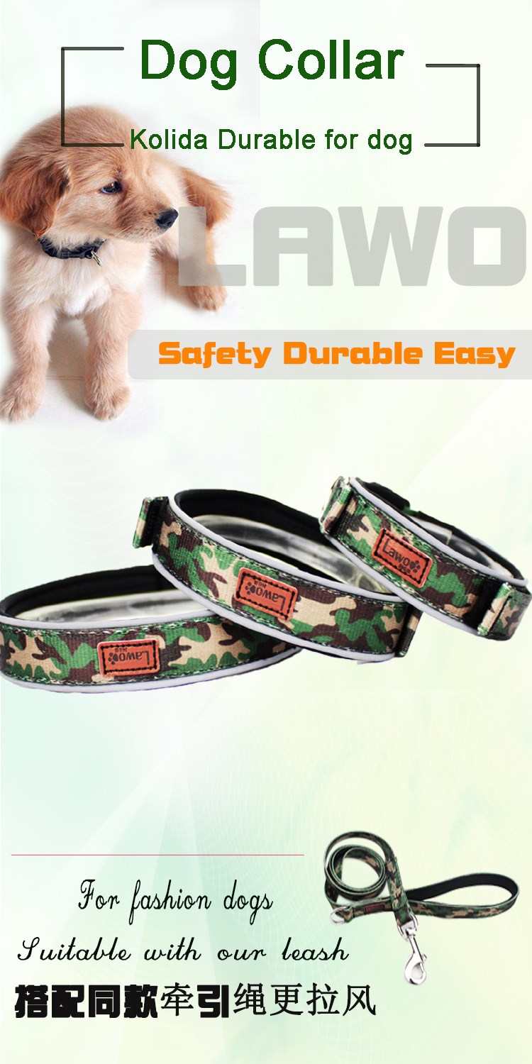Luxury Pattern Reflective Big Nylon Dog Collars Products Pet Accessories Custom Dog Collar