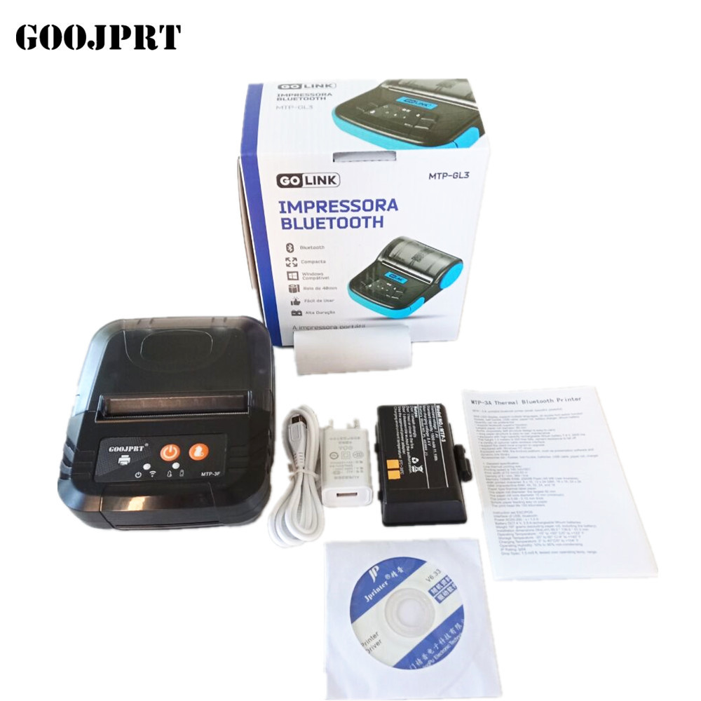 3 Inch 80mm Bluetooth Mobile Printer , Small Portable Printer With USB Cable Charging