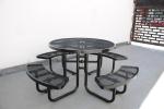 Commercial Steel Outdoor Picnic Tables And Chairs Round Shape
