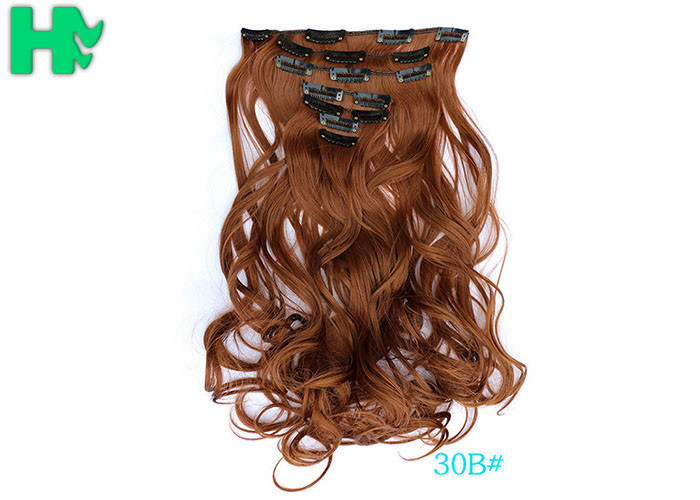 Remy Weft 5A Synthetic Clip In Hair Extensions For Whtie Women 90 Gram - 120 Gram