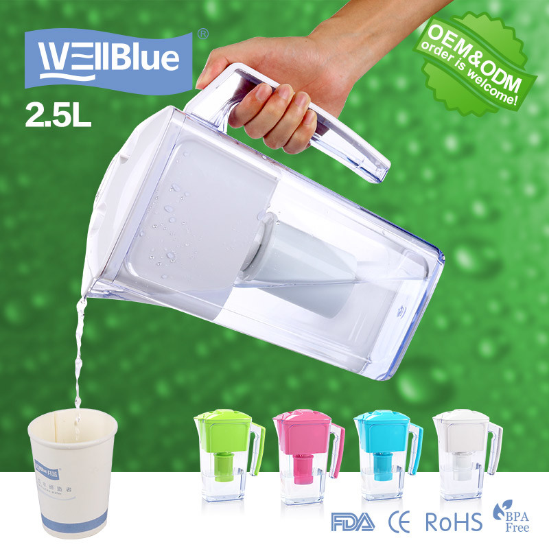 2.5L Alkaline Water Filter Pitcher In Household Water Filter