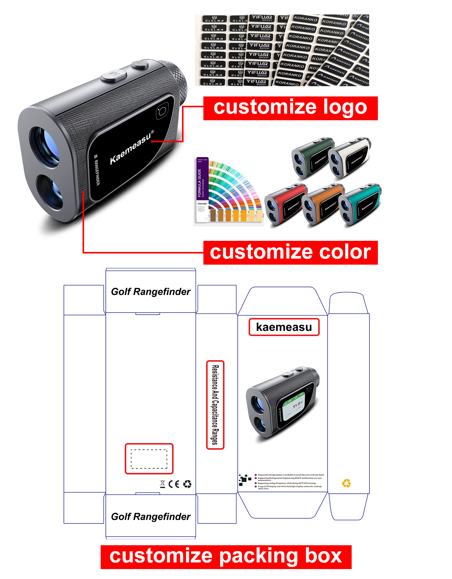 40m 100m OEM ODM Mini Portable Digital Rangefinder Infrared Laser Distance Meters Electric Laser Rangefinders