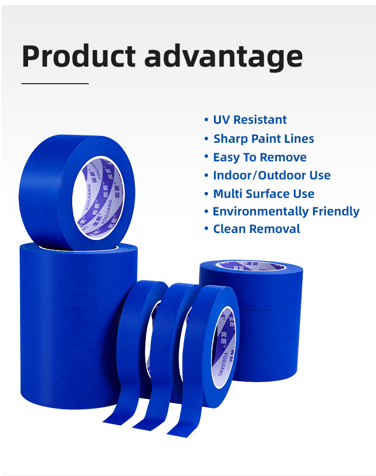 Custom High Temperature Resistance Blue Masking Tape Painting Refinish