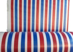 China Red Blue Striped PP Woven Fabric With 700D - 1000D wholesale