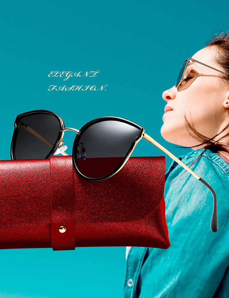 Trendy UV400 Big Frame Personalized Driving 142MM Women Sunglasses