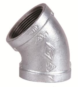 China malleable iron pipe fitting 45 degree elbow wholesale