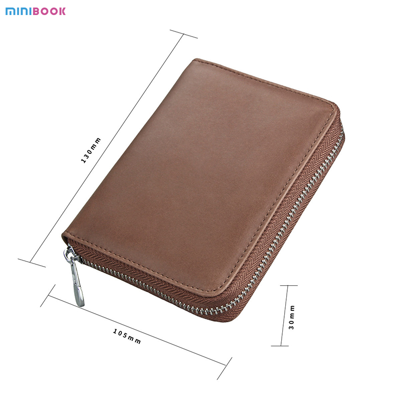 Custom Logo Genuine Leather Rfid Wallet with RFID Blocking and ID Card Holder