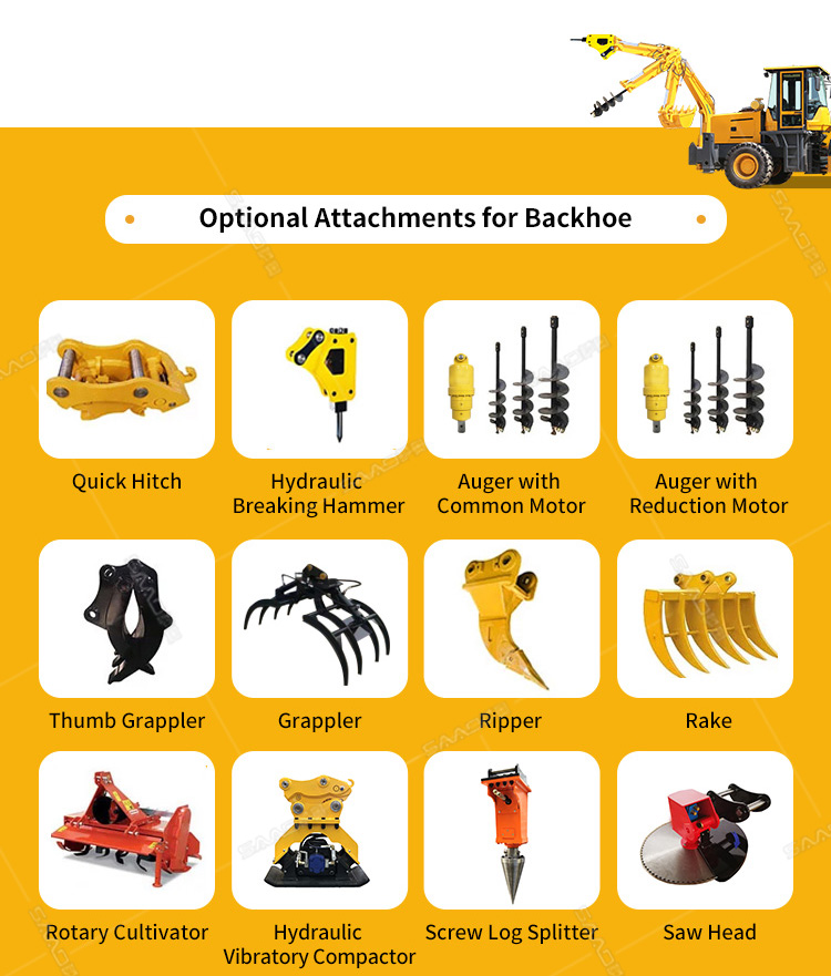 4x4 Retroexcavator Loader with WEICHAI Engine and Hydraulic Valve Integration