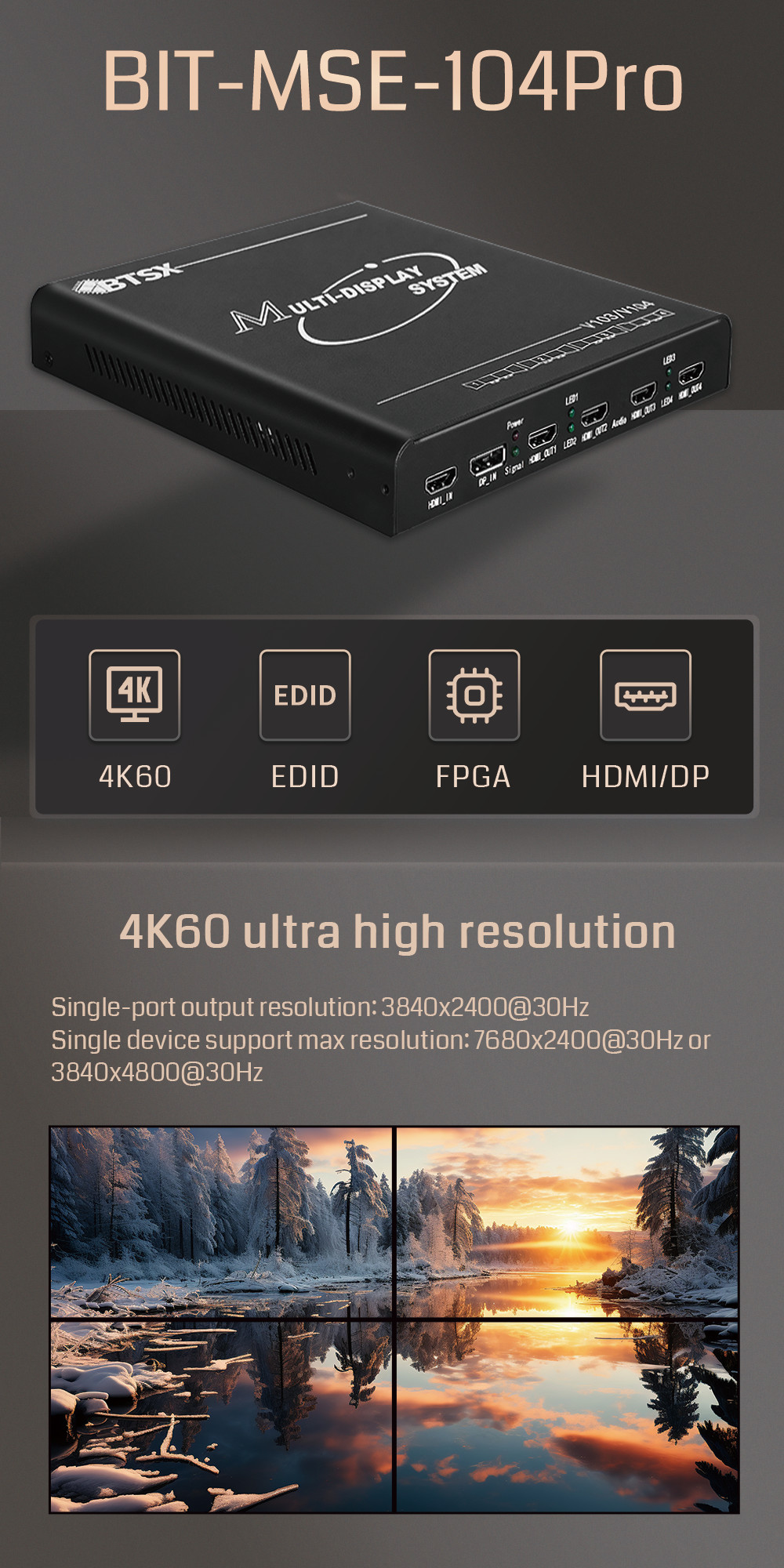 2x7 3x7 4x7 HDMI Matrix Switcher 5x3 3x4 3x5 4K 8K Video Wall Processor