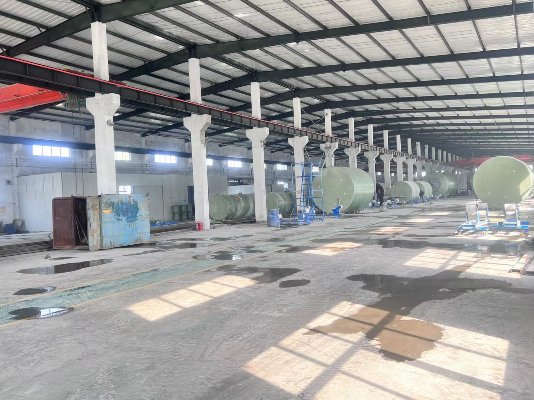 White Blue Cross Wound Frp Chemical Storage Tank For Chemistry Process