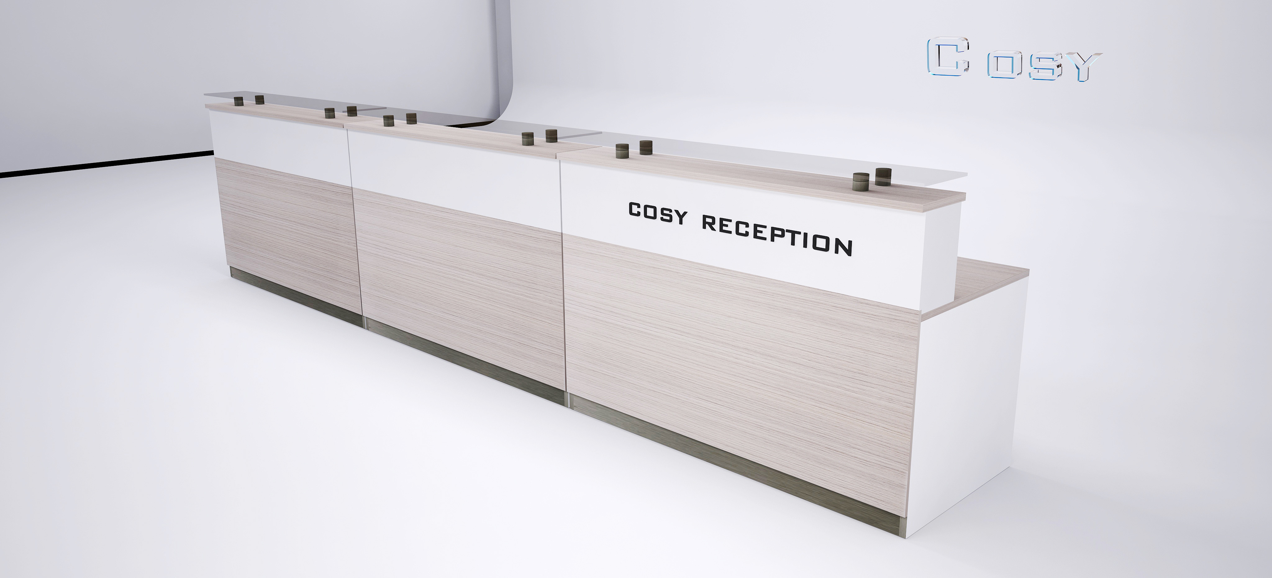 Luxury MDF Paint Reception Counter Desk Smooth Edge Treatment 5 Years Warranty