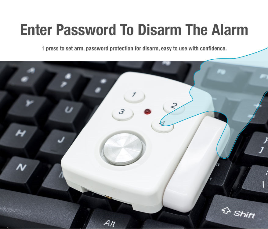 120dB Door Window Magnet Vibration Mini Alarm with Programmable Security Code CX306V