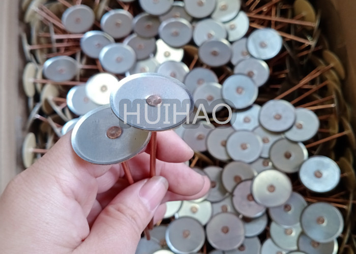 12ga Copper Plated Mild Steel Cupped Head Insulation Weld Pins For Hvac System