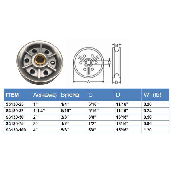 Marine Stainless Steel Casting Wheel Pulley Sheave Wire Rope Wheel Sheave for Water Treatment