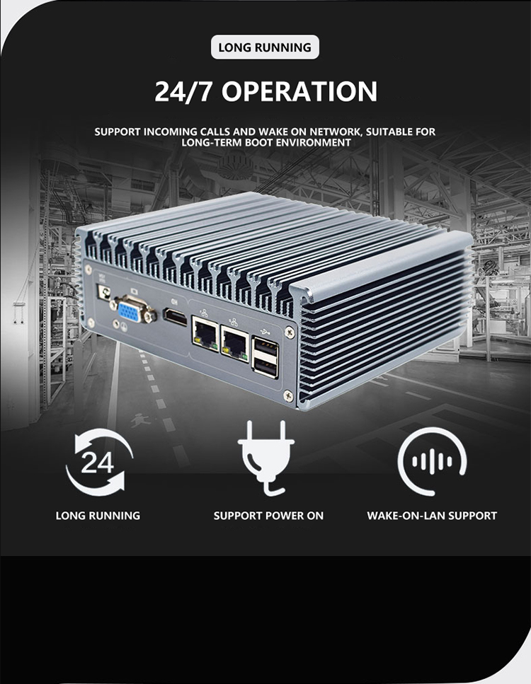 Pocket Desktop Mini Computer Celeron J4125 I5-4200U 4core DDR4 Dual LAN HD VGA 6RS232