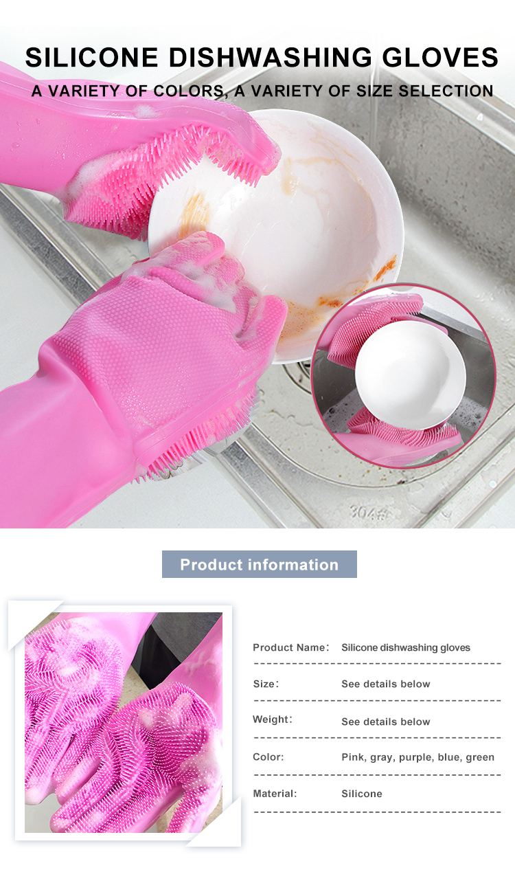 Nonallergic Waterproof Silicone Dishwashing Gloves