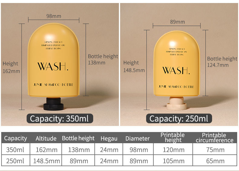 Customized 350ml 250ml HDPE Plastic Special Shampoo Bottle Wholesale Eco-Friendly Body Wash Pump Bottle