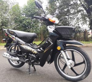 China Gasoline Fuel 110cc Cub Motorcycle Max Speed 85km/H With Basket Black Color wholesale