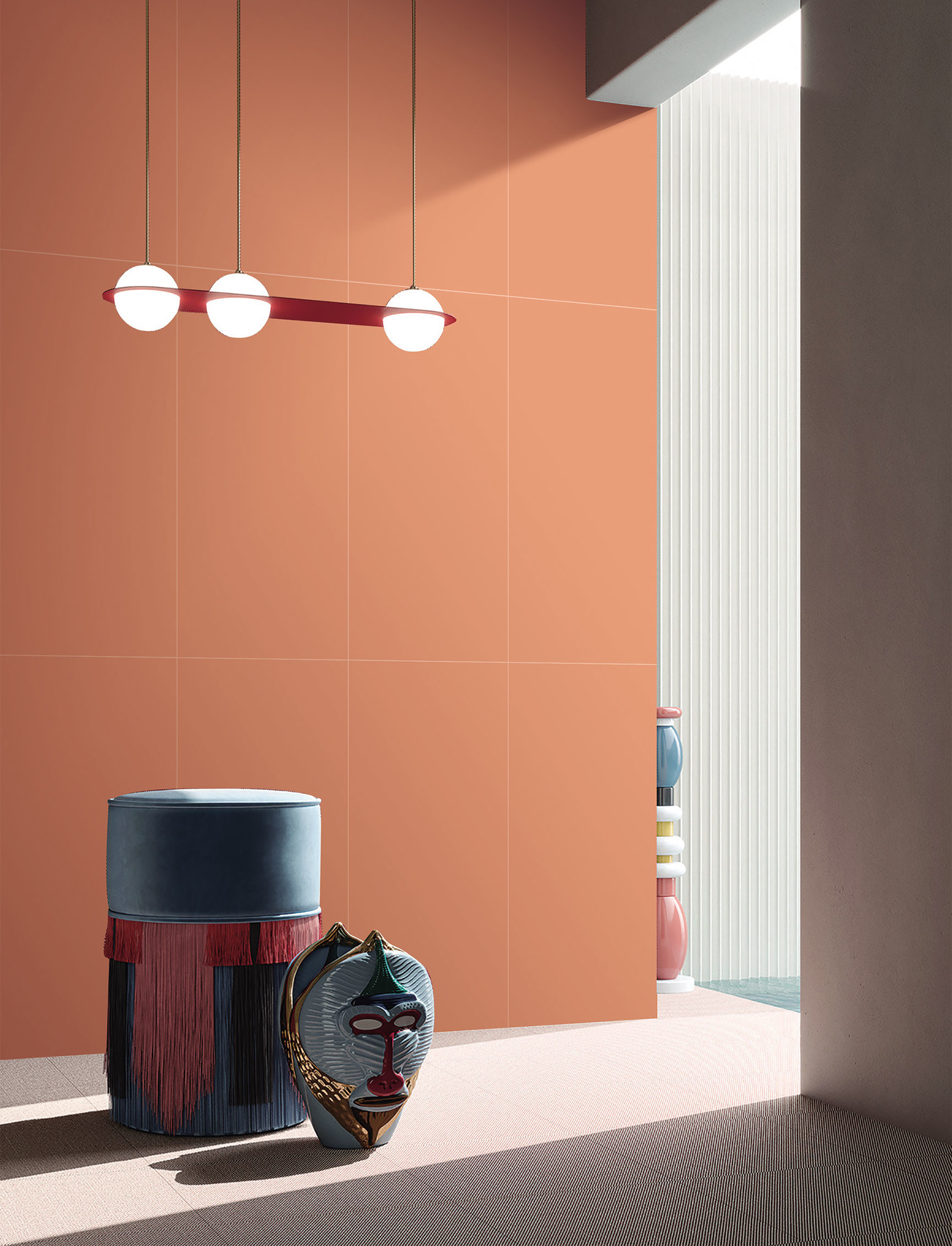 Orange Indoor Wall Matt Soft Glazed Porcelain Tile And Non-Slip Tiles For Bedroom Decoration