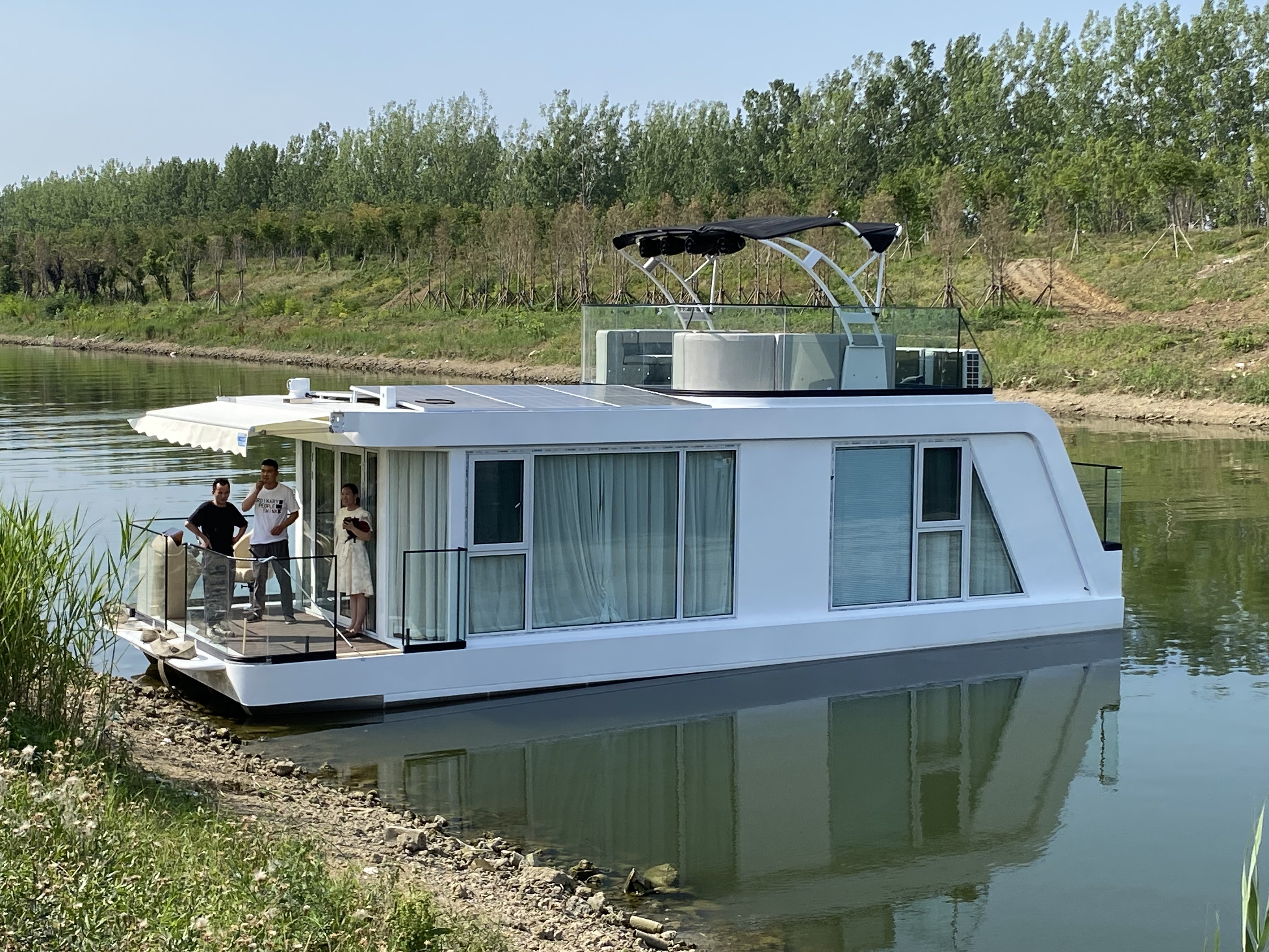 Luxury Aluminum Construction Floating Boat Hotel House Boat 11.5m Length