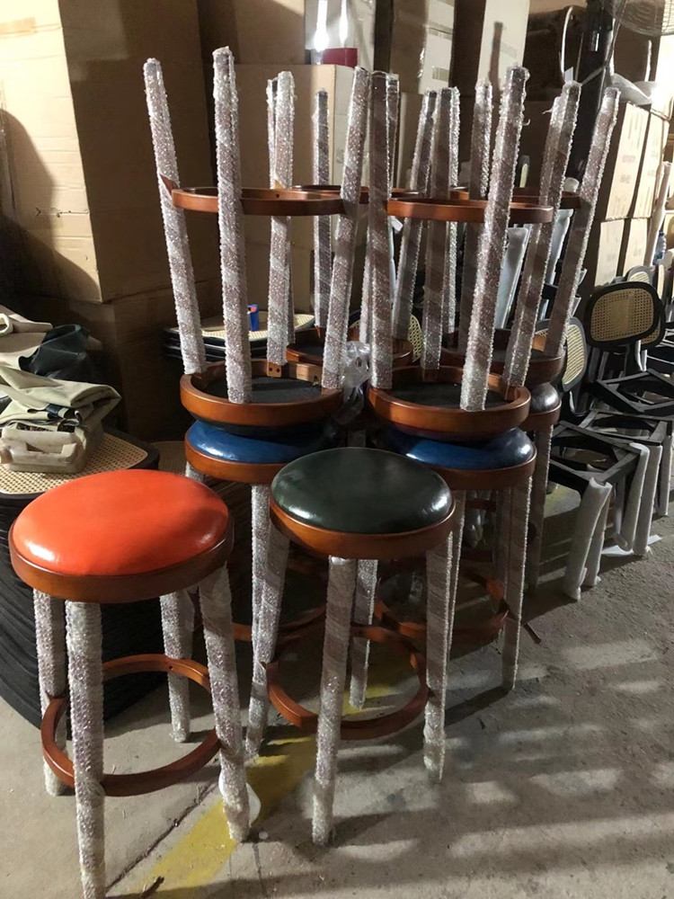 Mid Century Vintage Retro Bar Stools Leather Wine Restaurant Round UK-BS015