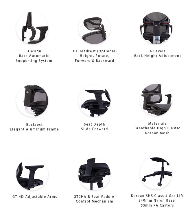 Ergonomic Mesh Gaming Chairs Double Split Back Lumbar Support Swivel