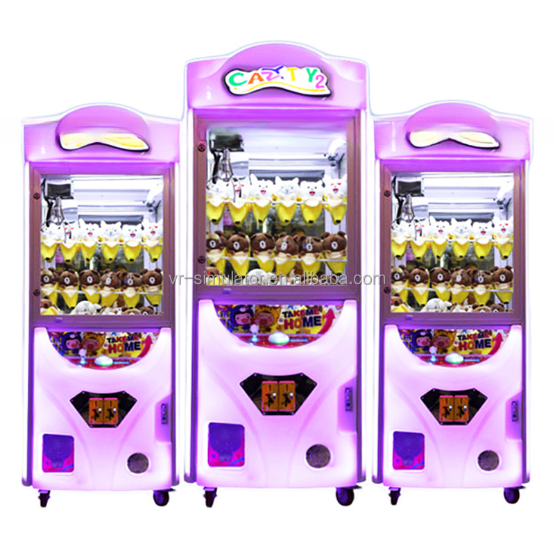 Factory cheap price arcade coin operated crazy toy 2 claw machine doll crane machine for sales