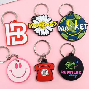 China Soft Pvc Keychain 2D 3D Custom Logo Rubber Anime Promotional Key Rings wholesale