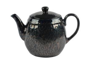 China 1300CC Ceramic Tea Coffee Set Teapot With Metallic Reactive Glaze wholesale