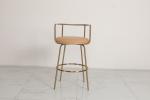 Stainless Steel Bar Chair With Leather Seat High Backrest